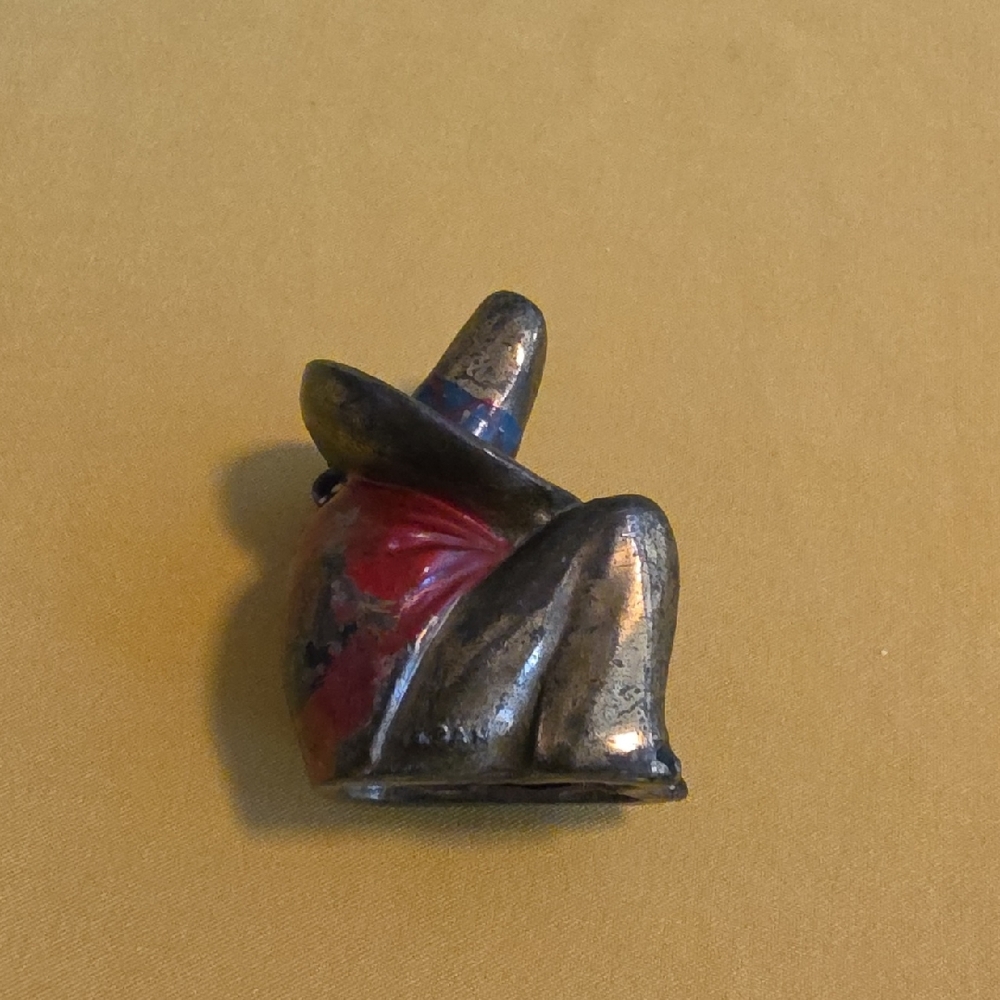 Man In Sombrero ▪︎ Painted Metal Southwesterm Figurine ▪︎ Marked Japan